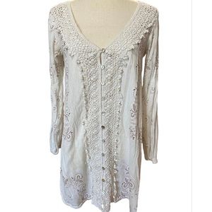 O’Neill bohemian long sleeve dress, swim cover dress size S